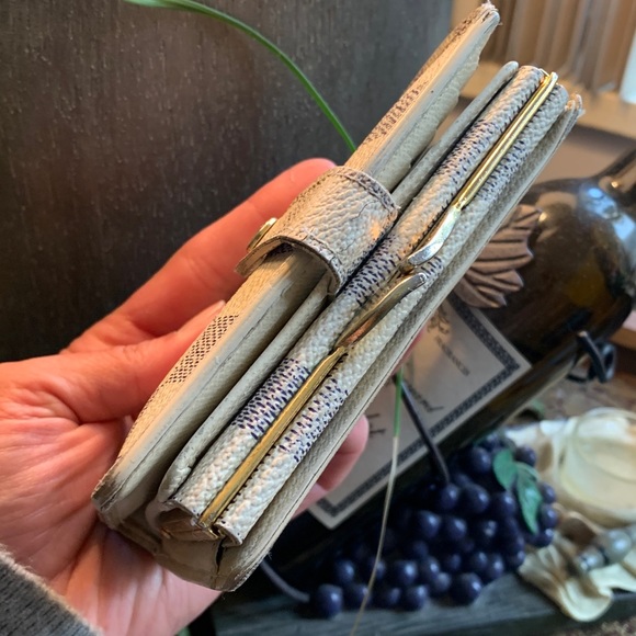 Rare🔥AUTHENTIC LOUIS VUITTON damier Azure checkers print snap kisslock wallet - Picture 6 of 16